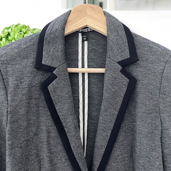 Express Ponte Stretch Knit Academy Blazer with Piped Trim - XS - Picture 5 of 10